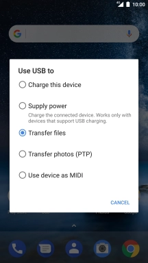 Press Transfer files.