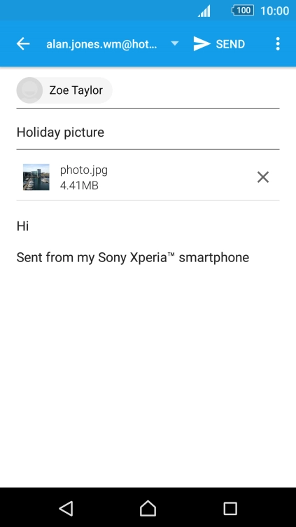 Press SEND when you've finished your email message.