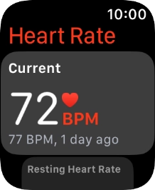 Your current heart rate is displayed below Current.
