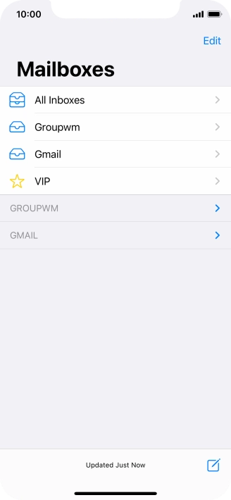 Press the required email account.
