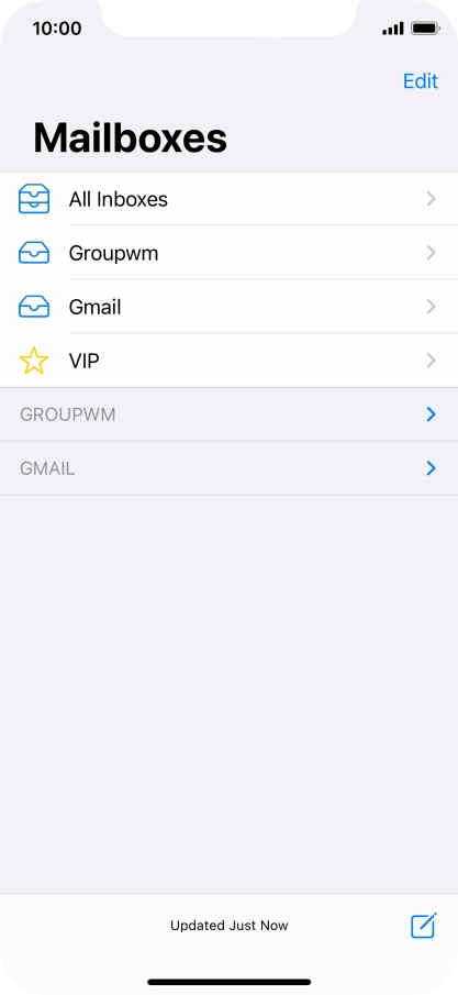 Press the required email account.