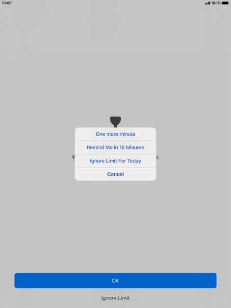 Press the required setting.
