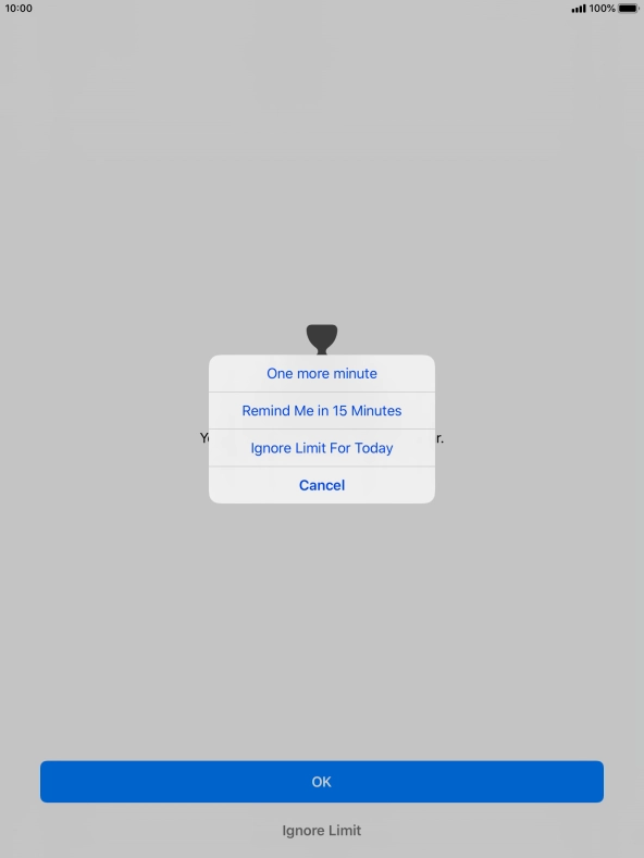 Press the required setting.