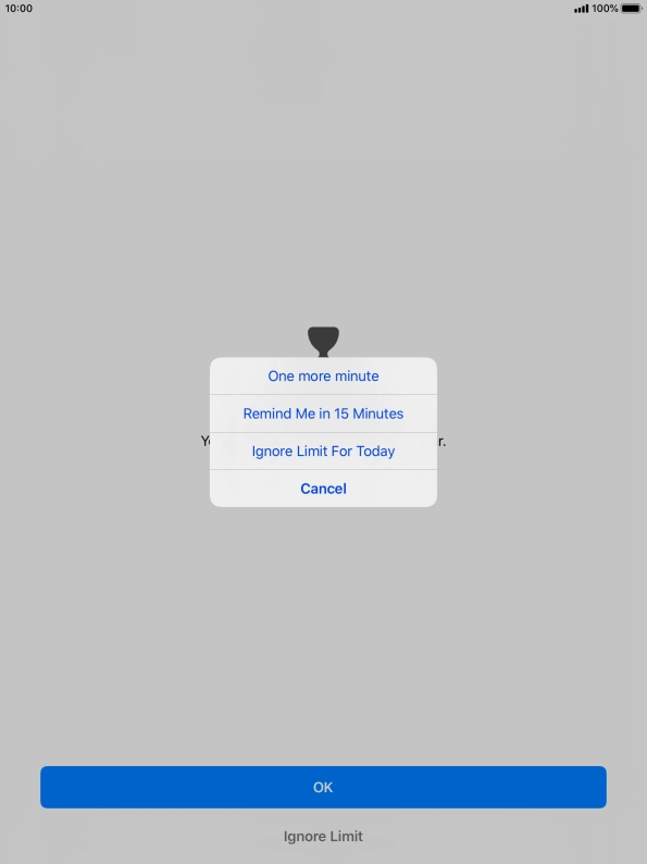 Press the required setting.