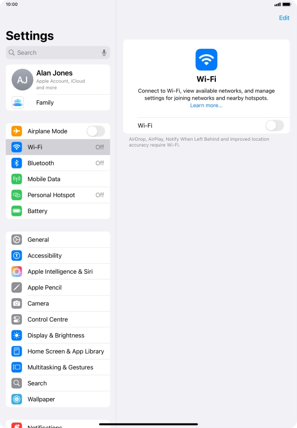 Press the indicator next to 