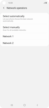 Press the required network.
