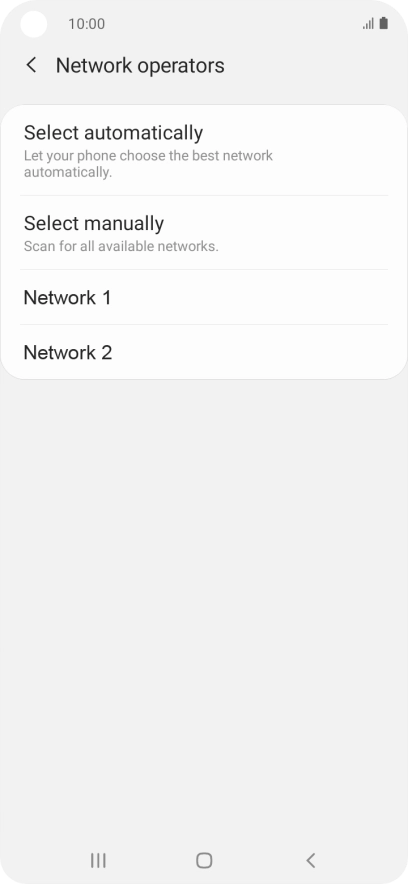 Press the required network.