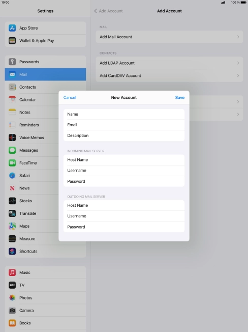 Press Save. Your email account has now been set up. To select more settings for incoming and outgoing server, proceed with the following steps.