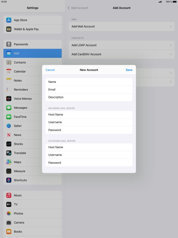 Press Save. Your email account has now been set up. To select more settings for incoming and outgoing server, proceed with the following steps.