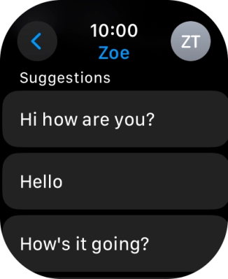 Press the required quick reply.