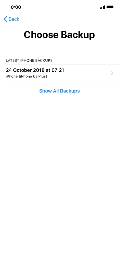 Press the required backup and your phone restores the content of the selected backup. Subsequently, follow the instructions on the screen to set up your phone and prepare it for use.