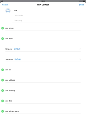Press Last name and key in the last name.