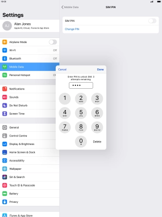 Key in your PIN and press Done.