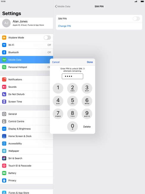 Key in your PIN and press Done.