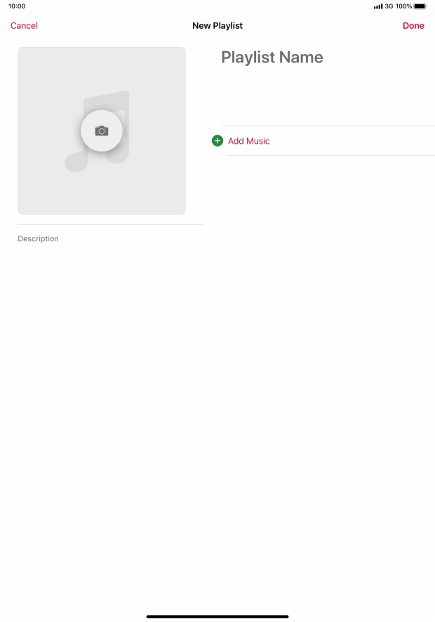 Press the text input field and key in a name for the playlist.
