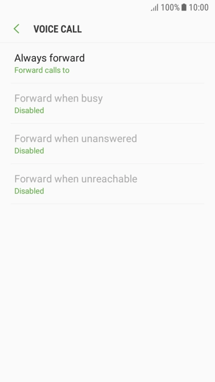 Press the required divert type.