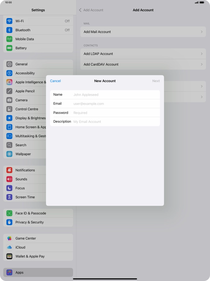 Press Name and key in the required sender name.