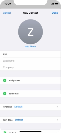 Press Last name and key in the last name.