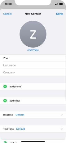 Press Last name and key in the last name.
