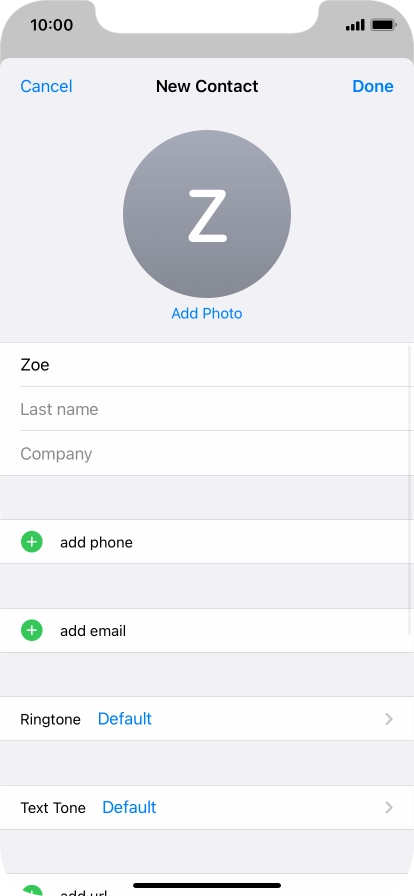 Press Last name and key in the last name.