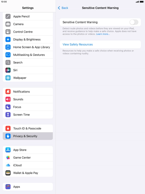 Press the indicator next to 