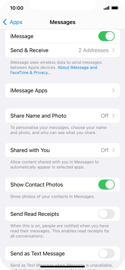 Press the indicator next to 