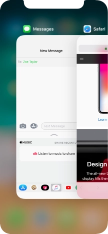 Press and hold the required application.
