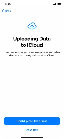 Press the required setting.