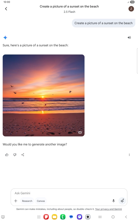 You can also ask Gemini to generate a picture based on your description.