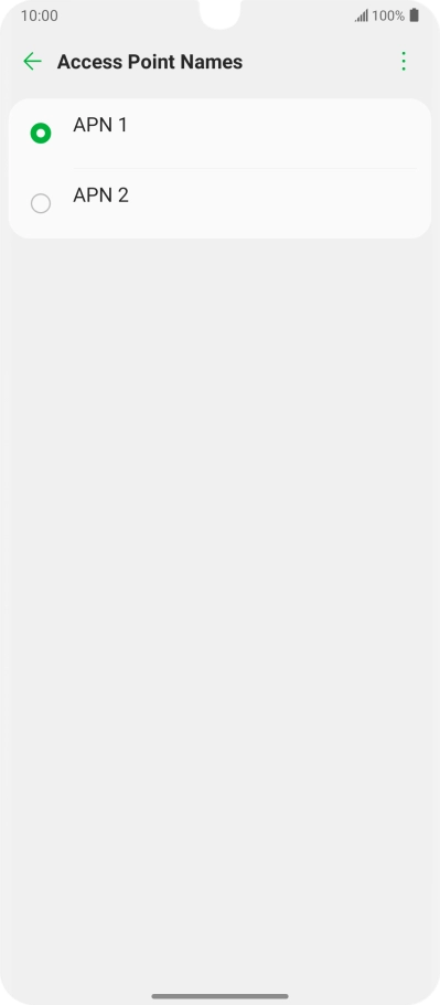 Press the field next to the data connection to activate it.