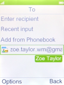 Press the Right selection key.