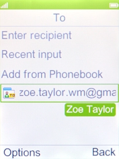 Press the Right selection key.