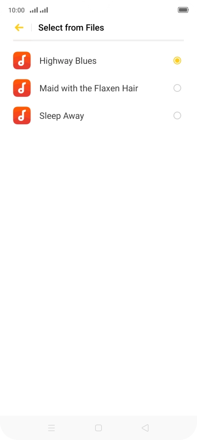 Once you've found a ring tone you like, press the Return key.