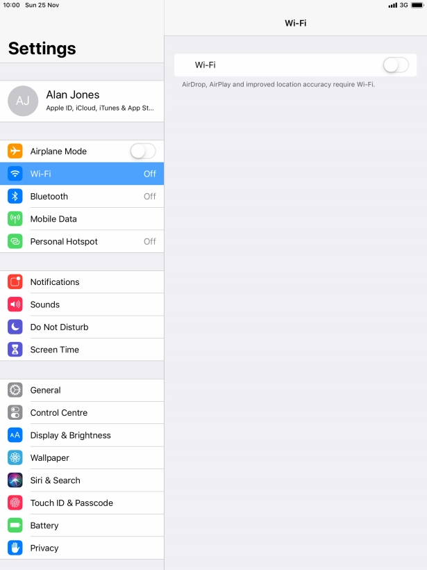 Press the indicator next to 