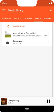 Press the song title at the bottom of the screen.