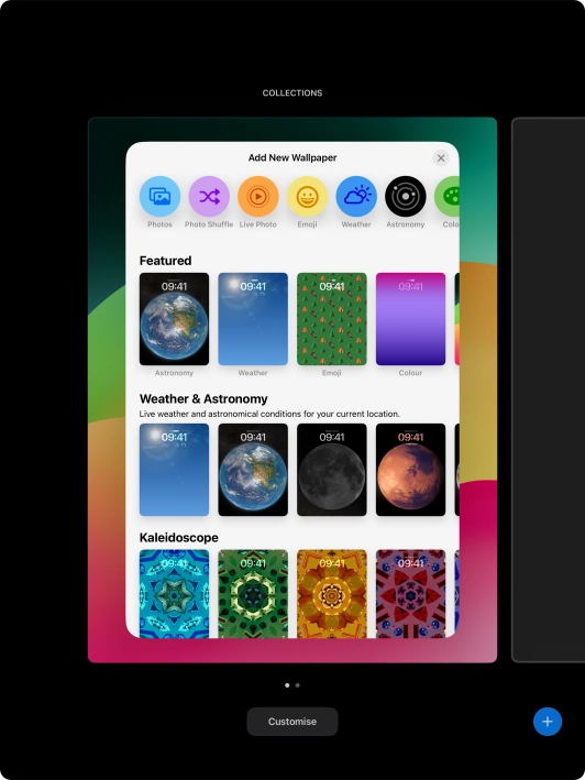 Press the required category and follow the instructions on the screen to select the required background image.