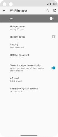 Press Hotspot password.