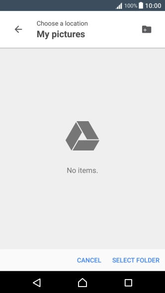 Press SELECT FOLDER.