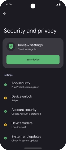 Press Device unlock.