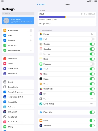 Press the indicator next to 