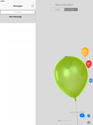 Press the send icon when you've selected the required effect for your iMessage.