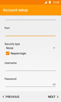 Press Require login to turn the function on or off. Please note that if you're using Vodafone's outgoing server, turn off SMTP authentication and leave the username and password fields empty.