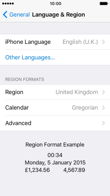 Press iPhone Language.