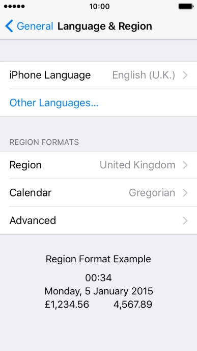 Press iPhone Language.