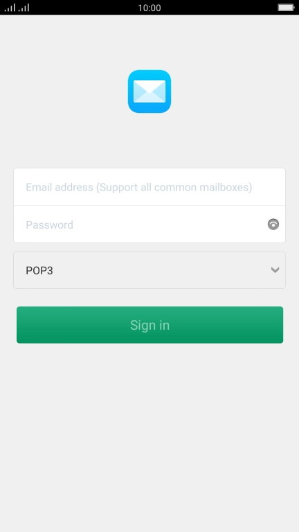 Press Email address (Support all common mailboxes) and key in your email address.