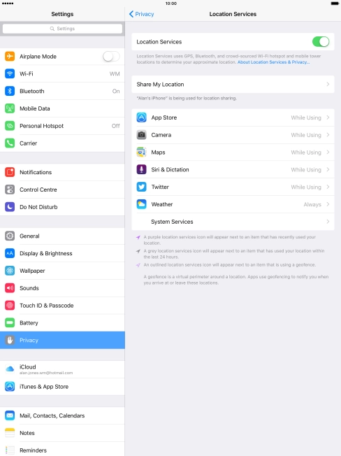 Press the indicator next to 