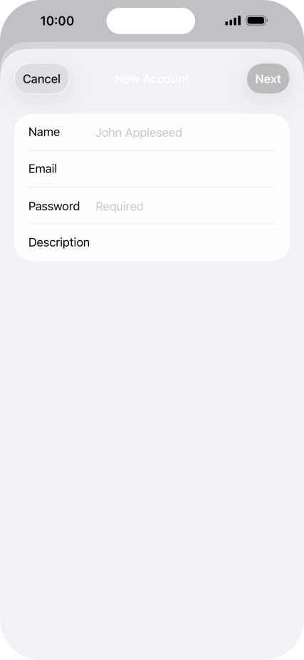 Press Name and key in the required sender name.