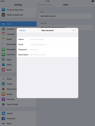Press Name and key in the required sender name.