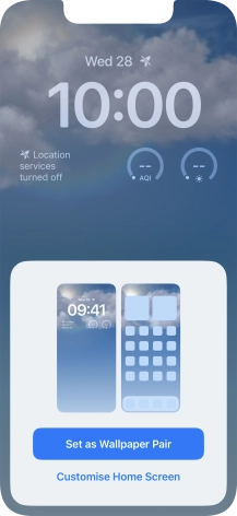 To use the same colour theme on the home screen, press Set as Wallpaper Pair.