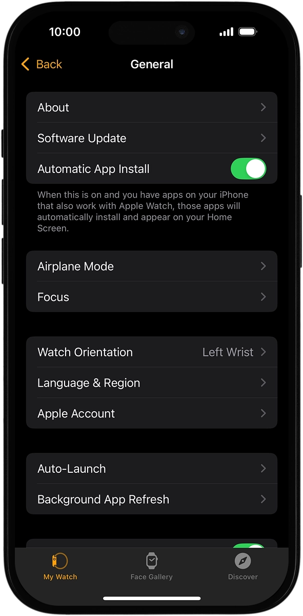 On your phone: Press Software Update. If a new software version is available, it's displayed. Follow the instructions on the screen to update the Apple Watch software.